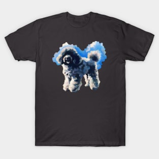 Cute Poodle Cloud Watercolor Artwork T-Shirt